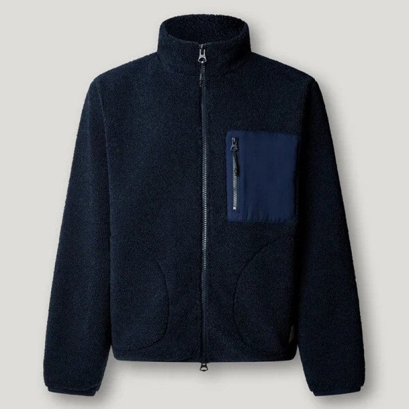Μπουφάν Borg regular fit Blue Pepe jeans