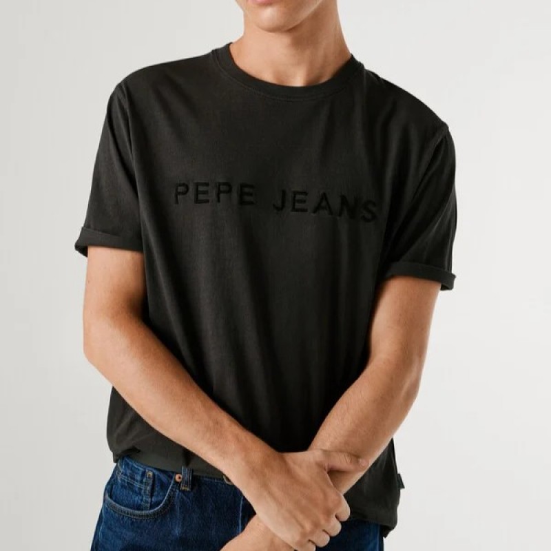 Μπλούζα με κοντό μανίκι essentials Mayer Black Pepe jeans
