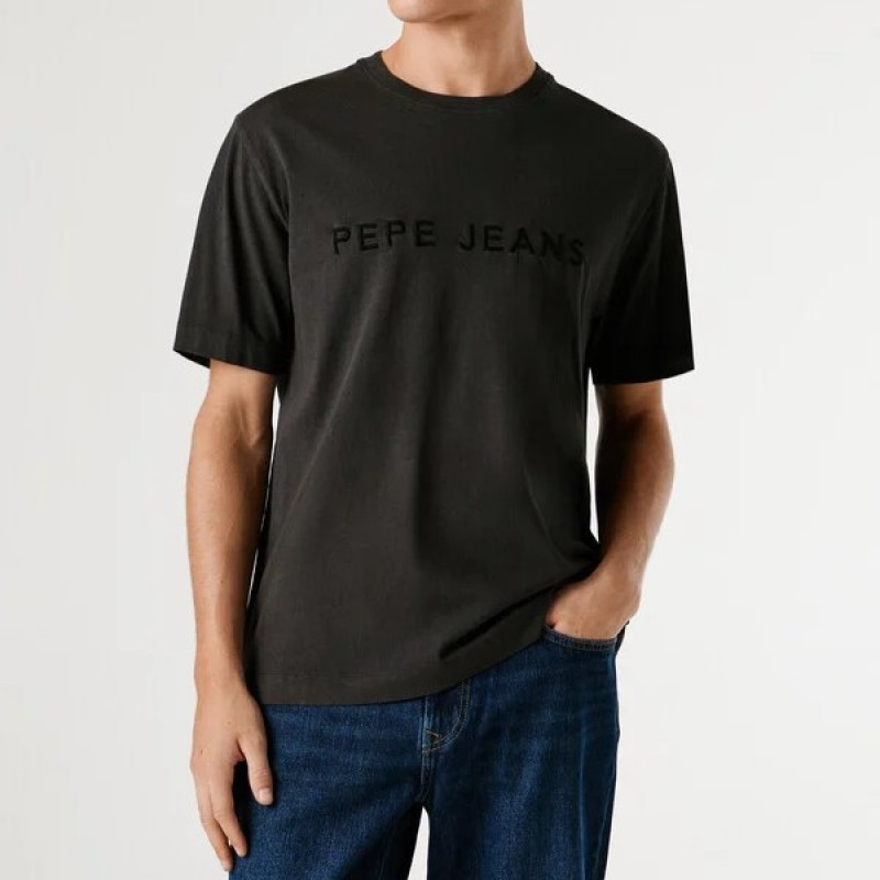 Μπλούζα με κοντό μανίκι essentials Mayer Black Pepe jeans