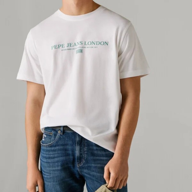 Μπλούζα με κοντό μανίκι essentials Summer logo White Pepe jeans