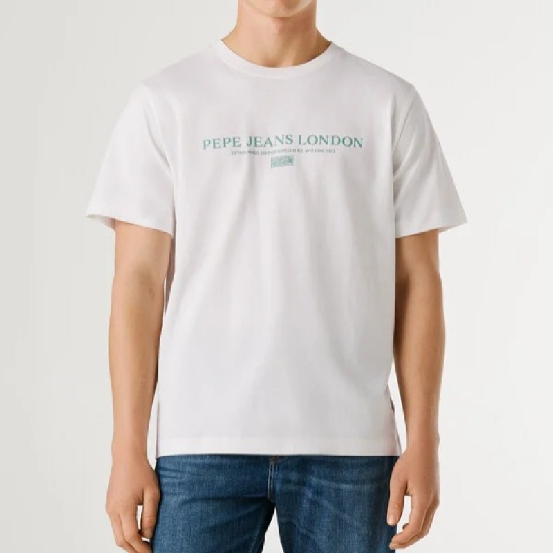 Μπλούζα με κοντό μανίκι essentials Summer logo White Pepe jeans