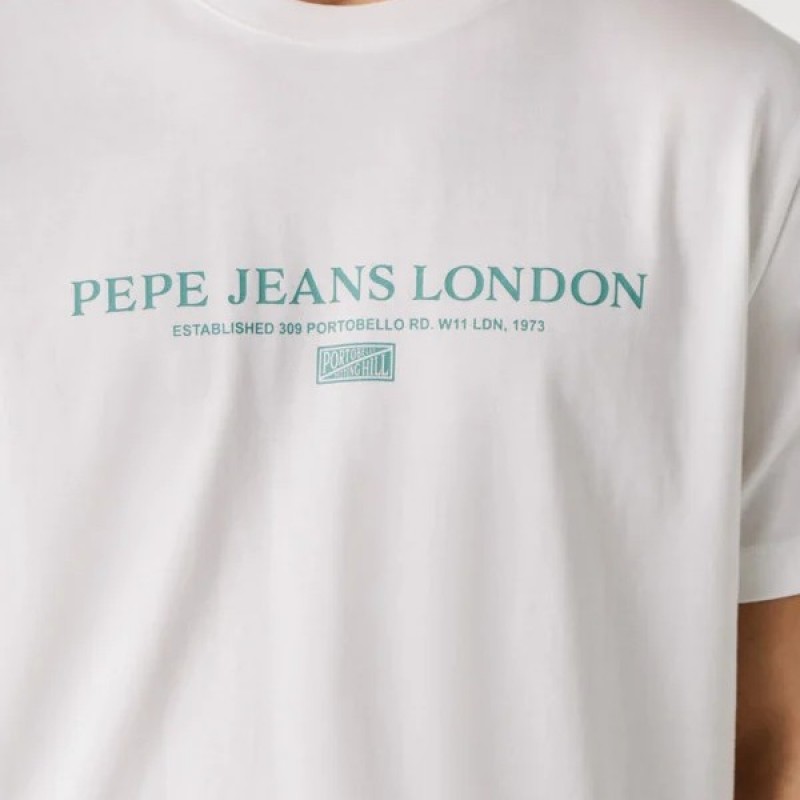 Μπλούζα με κοντό μανίκι essentials Summer logo White Pepe jeans