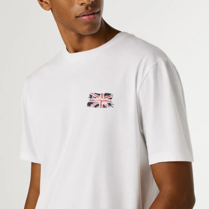Μπλούζα με κοντό μανίκι essentials small logo White Pepe jeans