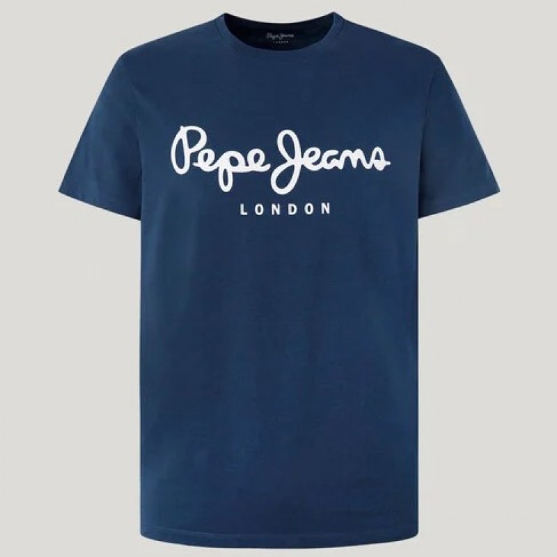 Μπλούζα με κοντό μανίκι essentials original stretch Blue Pepe jeans