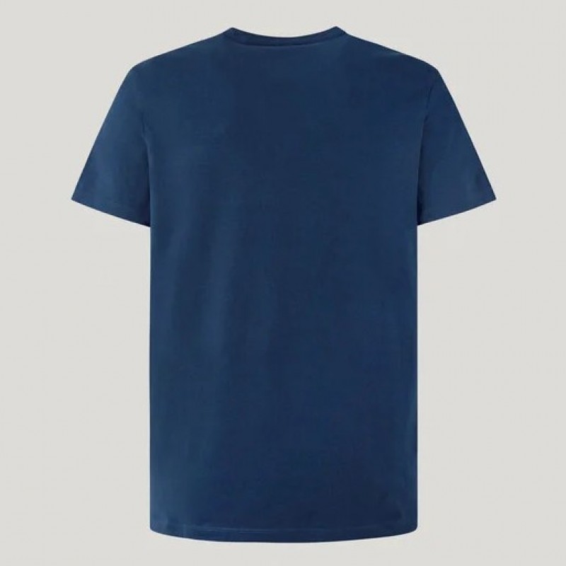 Μπλούζα με κοντό μανίκι essentials original stretch Blue Pepe jeans