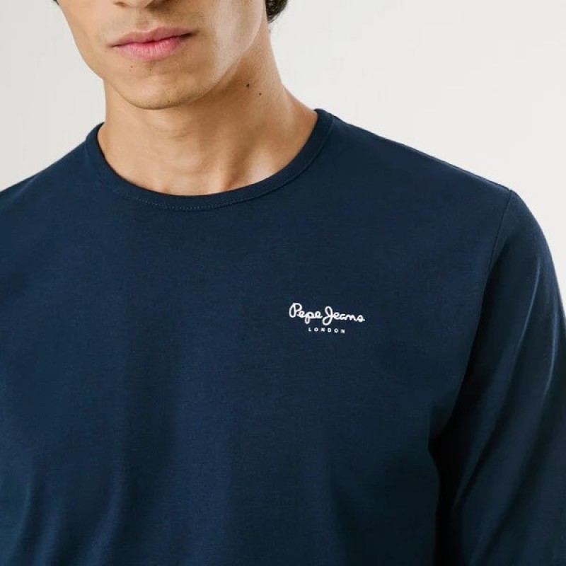 Μπλούζα με μακρύ μανίκι Original Basic Blue Pepe Jeans