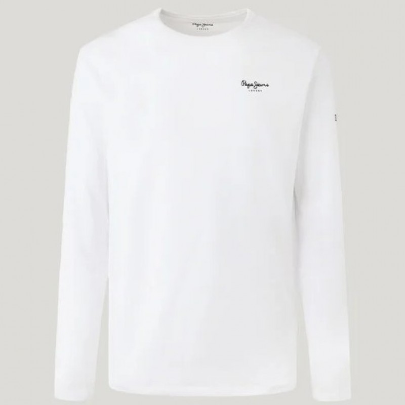 Μπλούζα με μακρύ μανίκι Original Basic White Pepe Jeans