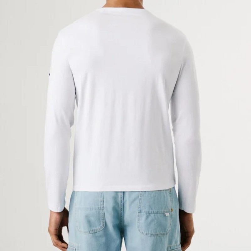 Μπλούζα με μακρύ μανίκι Original Basic White Pepe Jeans