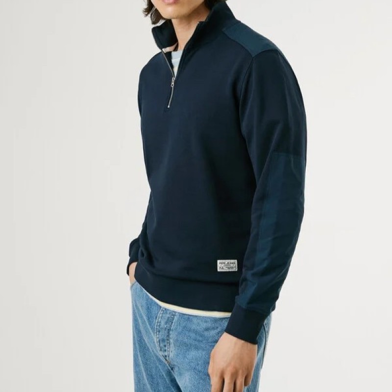 Φούτερ με φερμουάρ Mercuit Blue Pepe jeans