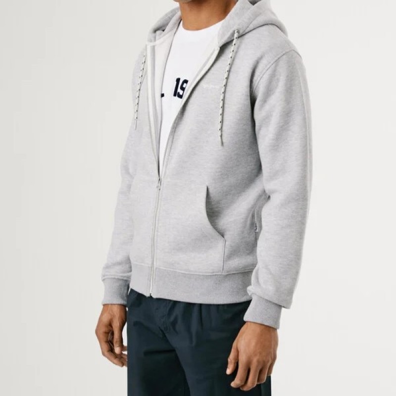 Ζακέτα φούτερ με κουκούλα Macbeth Grey Pepe jeans