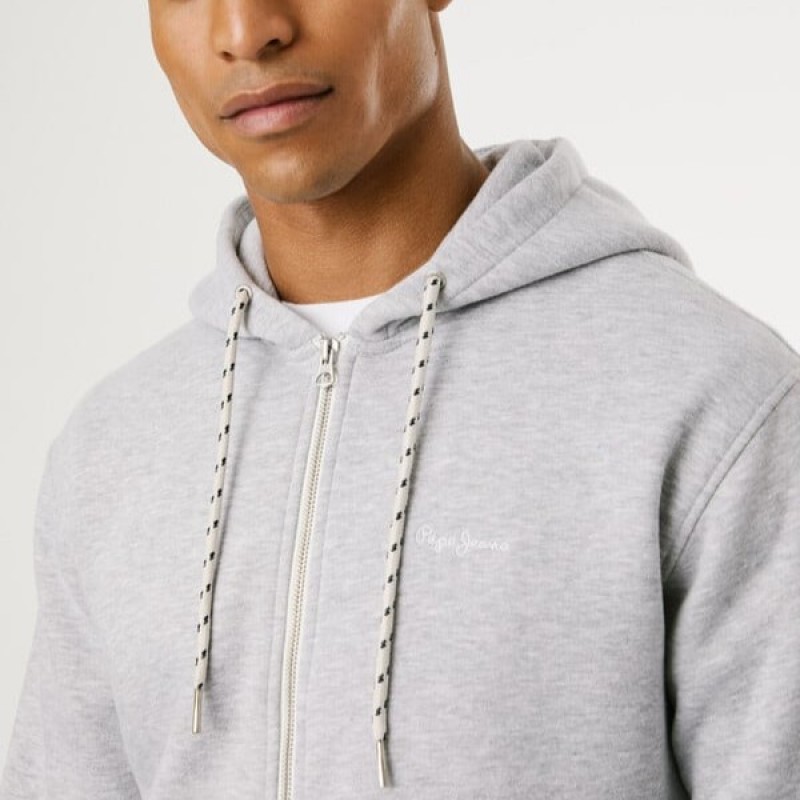 Ζακέτα φούτερ με κουκούλα Macbeth Grey Pepe jeans