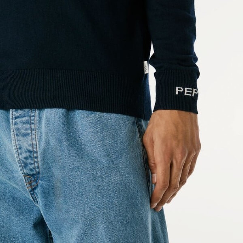 Πουλόβερ ανδρικό Andre crew neck Blue Pepe jeans