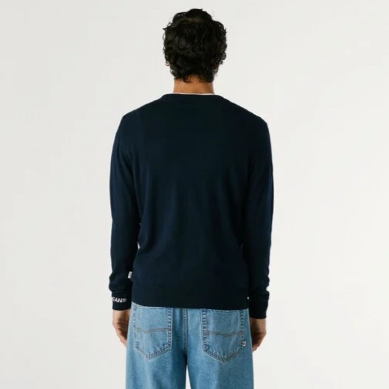 Πουλόβερ ανδρικό Andre crew neck Blue Pepe jeans
