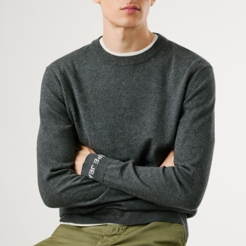Πουλόβερ ανδρικό Andre crew neck Grey Pepe jeans	