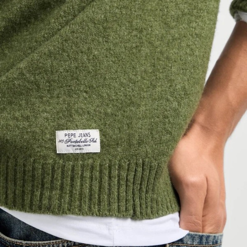 Πουλόβερ ανδρικό Deacon crew Green Pepe jeans