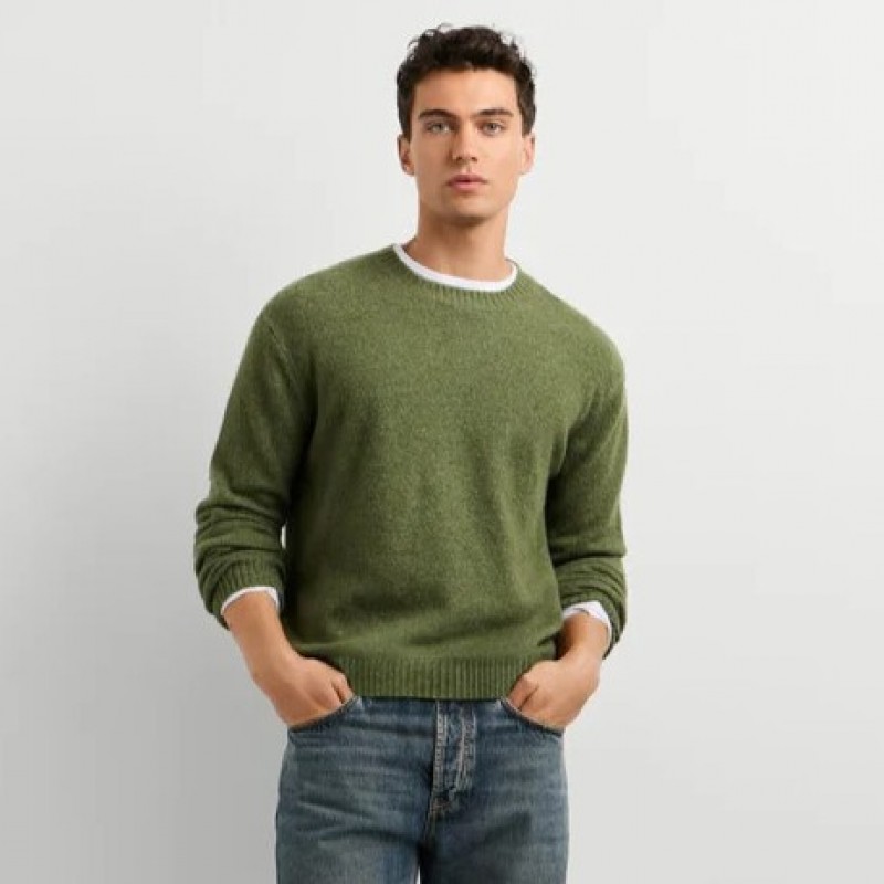Πουλόβερ ανδρικό Deacon crew Green Pepe jeans
