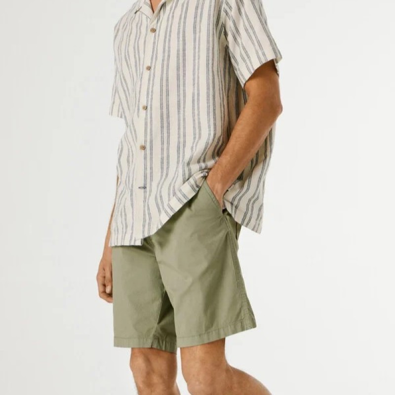Βερμούδα poplin pull on Chaki Pepe jeans