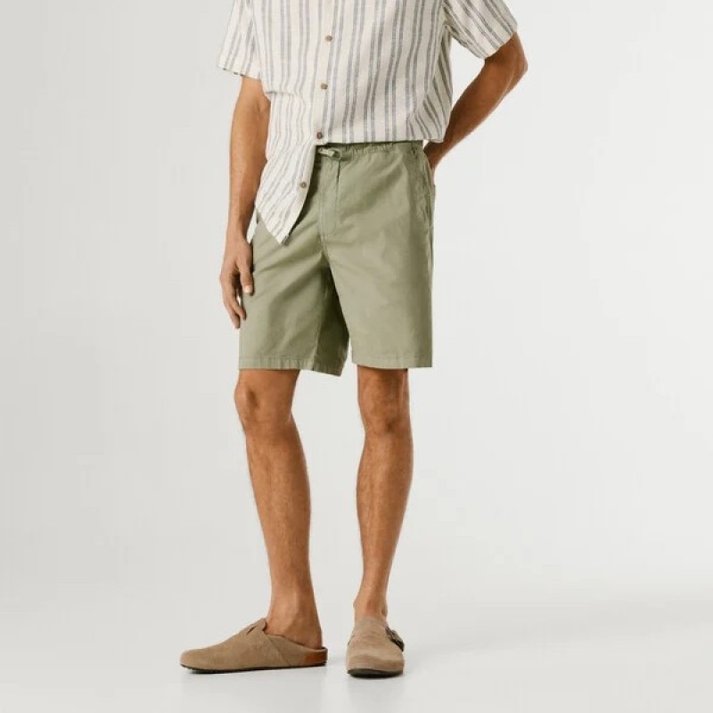 Βερμούδα poplin pull on Chaki Pepe jeans