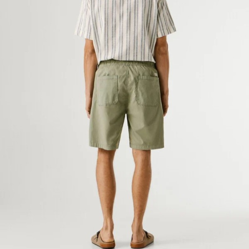 Βερμούδα poplin pull on Chaki Pepe jeans