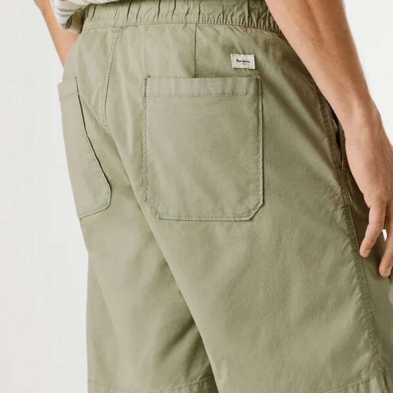 Βερμούδα poplin pull on Chaki Pepe jeans