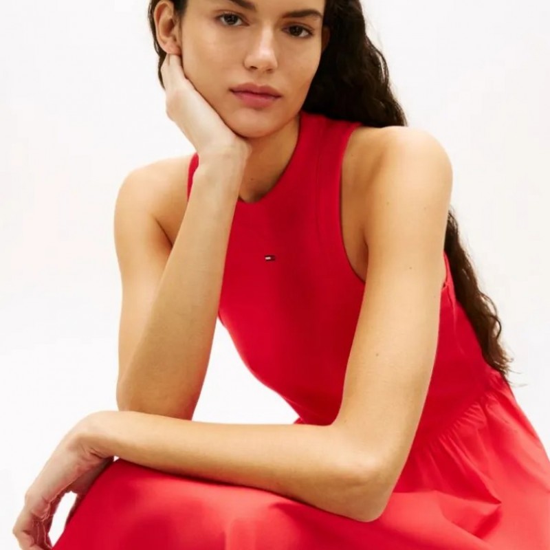 Φόρεμα μάξι αμάνικο TJW Poplin Tank Red Tommy jeans