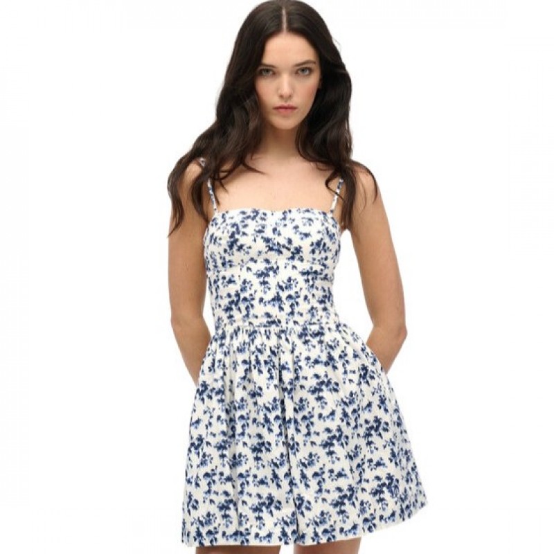 Φόρεμα μίνι all over print White Superdry