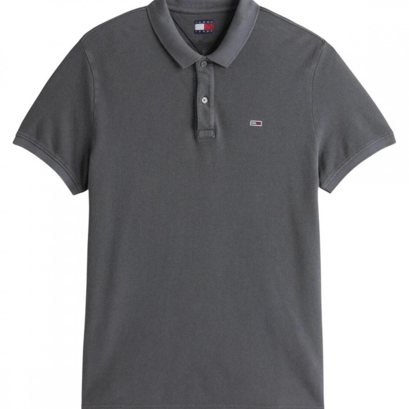 Πόλο με κοντό μανίκι TJM placket Grey Tommy jeans