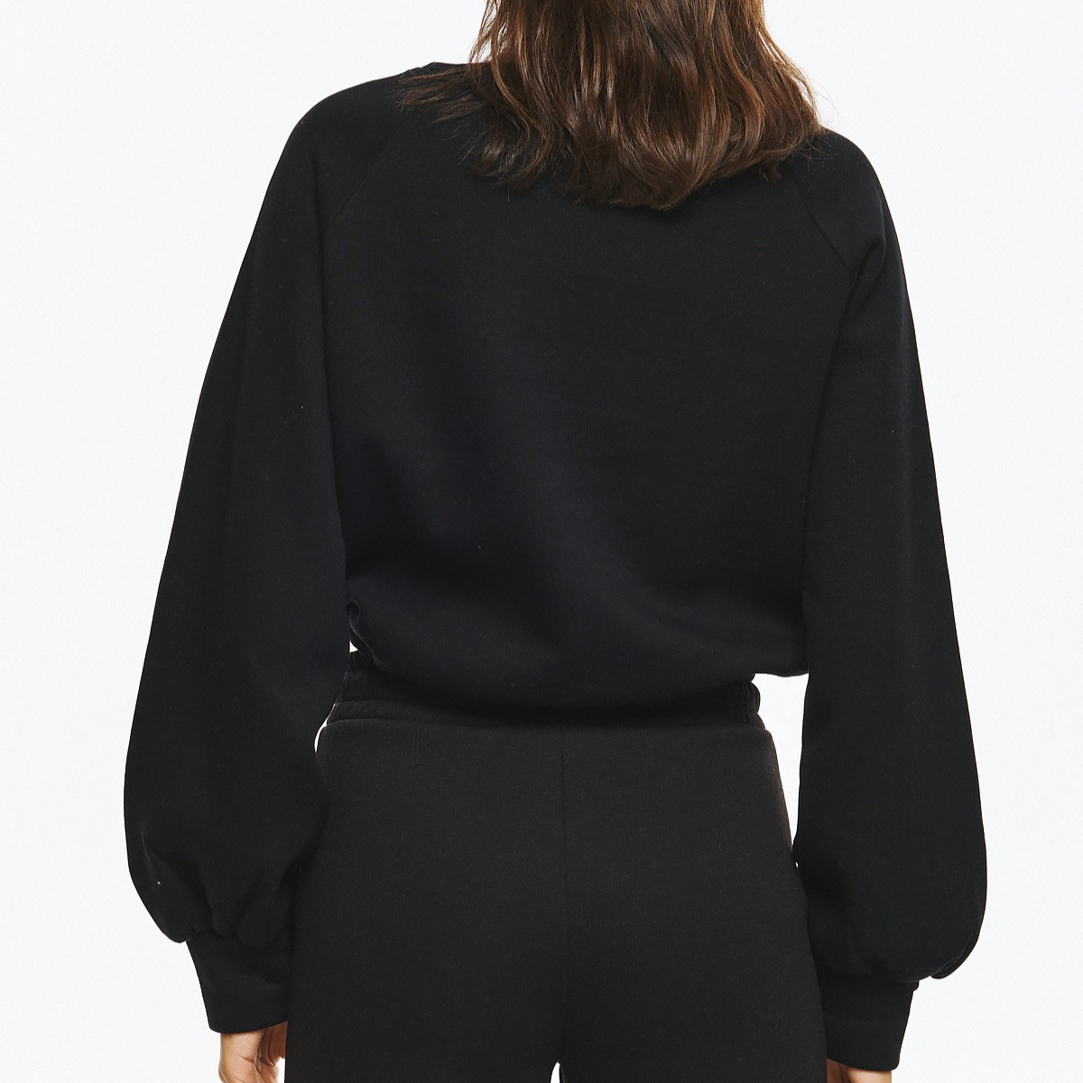 Μπλούζα Φούτερ Crop Top Love με Στρας unitee Black De javu