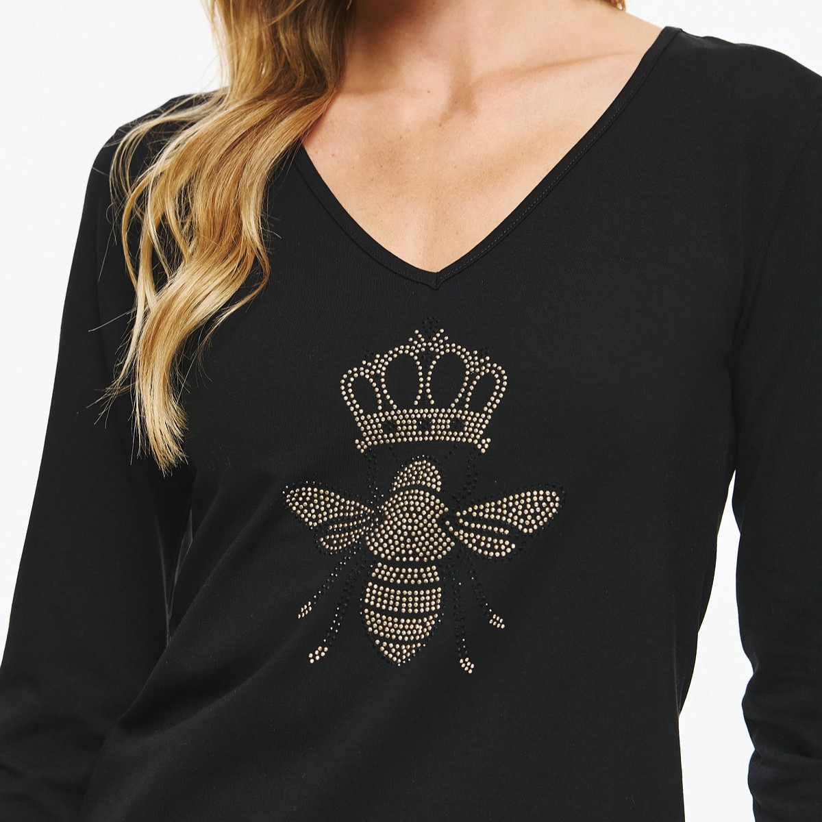 Μπλούζα με μακρύ μανίκι unite μέλισσα Black De javu