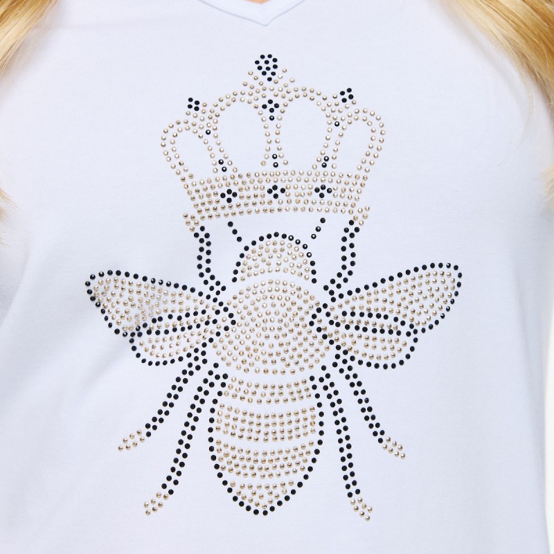 Μπλούζα με μακρύ μανίκι unite μέλισσα White De javu