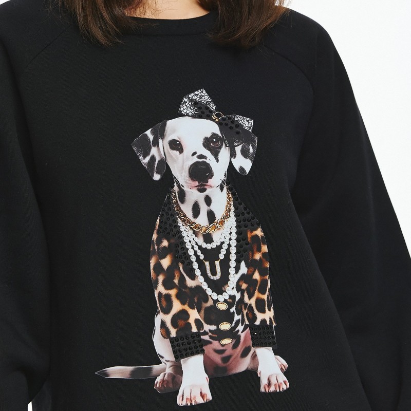 Μπλούζα φούτερ με Σκύλο Δαλματίας unitee Black De javu