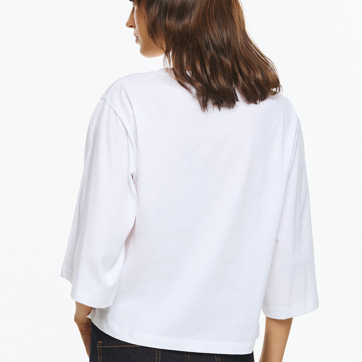 Μπλούζα με κοντό μανίκι με τύπωμα μήλο unitee White De javu