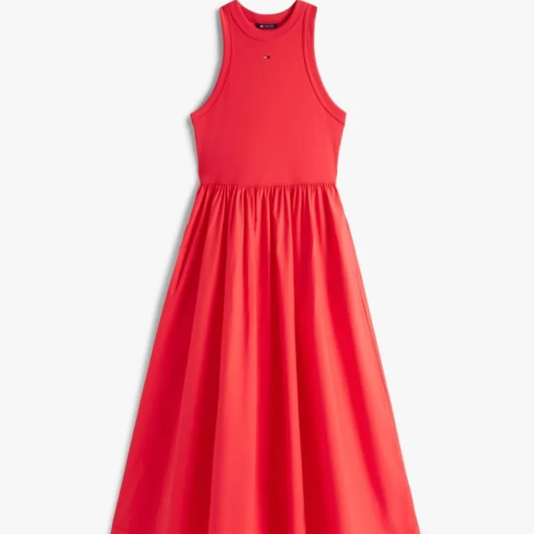 Φόρεμα μάξι αμάνικο TJW Poplin Tank Red Tommy jeans