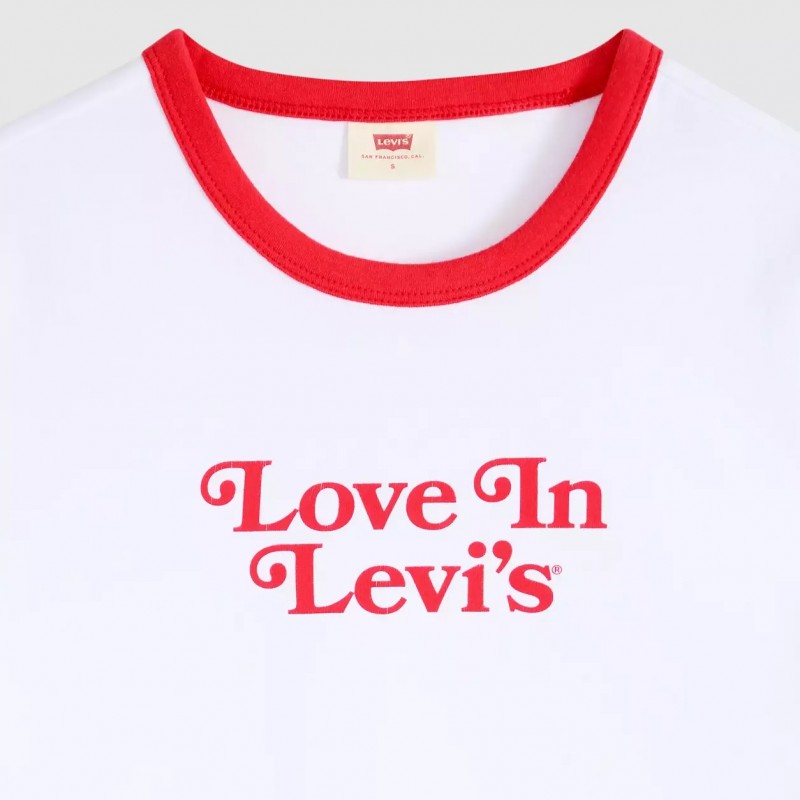 Μπλούζα με κοντό μανίκι Hayes cropped White Levi's