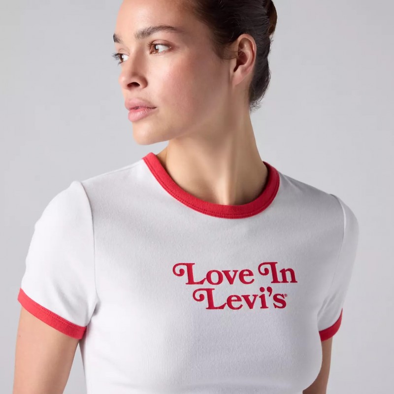 Μπλούζα με κοντό μανίκι Hayes cropped White Levi's