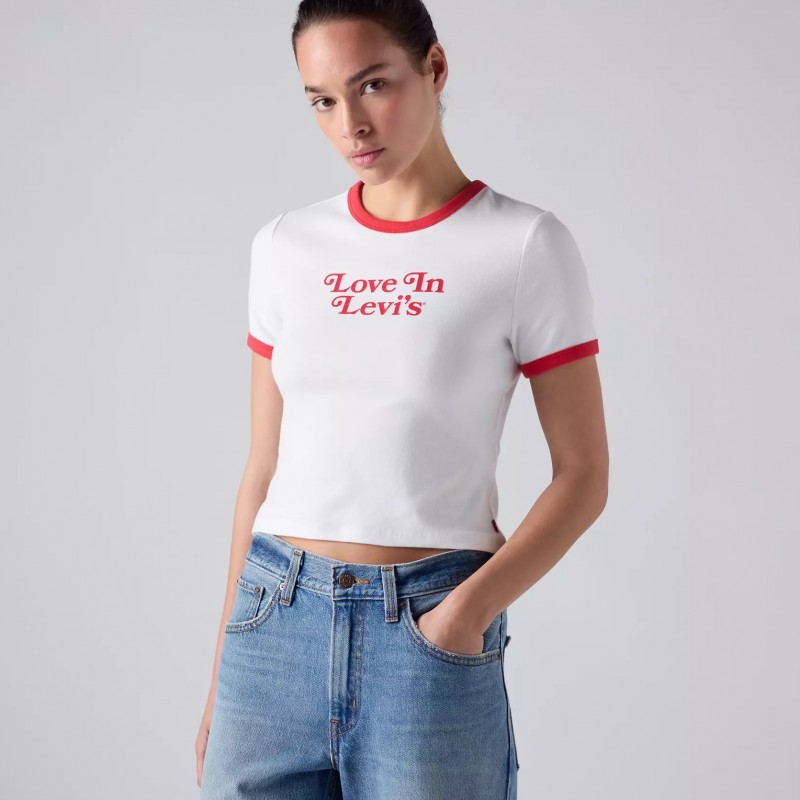 Μπλούζα με κοντό μανίκι Hayes cropped White Levi's