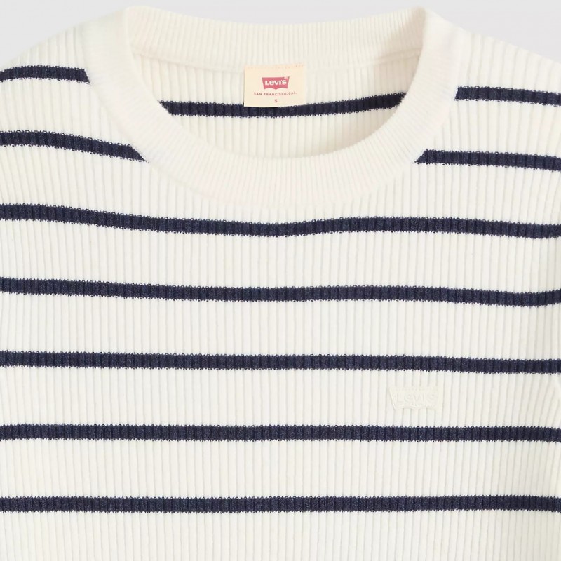 Πουλόβερ πλεκτό crew neck rib Neutrals White Levi's