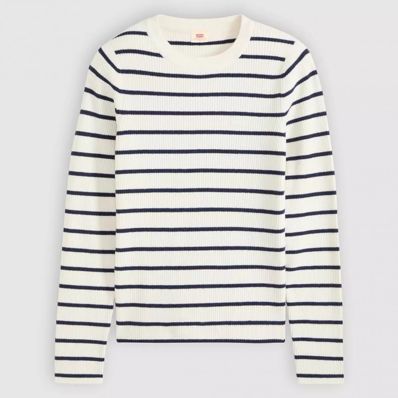 Πουλόβερ πλεκτό crew neck rib Neutrals White Levi's
