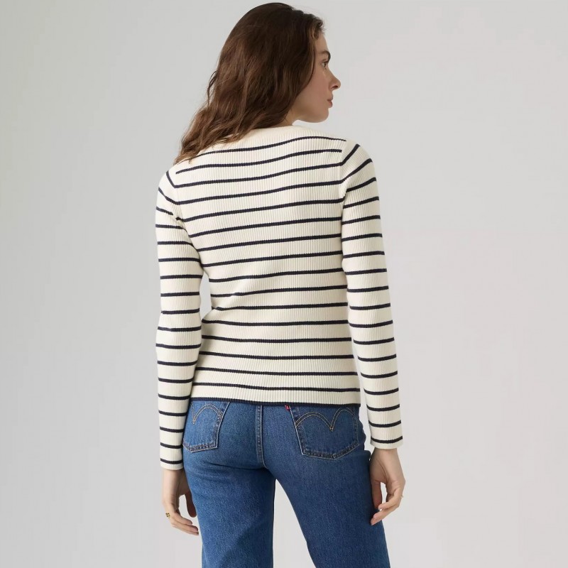 Πουλόβερ πλεκτό crew neck rib Neutrals White Levi's
