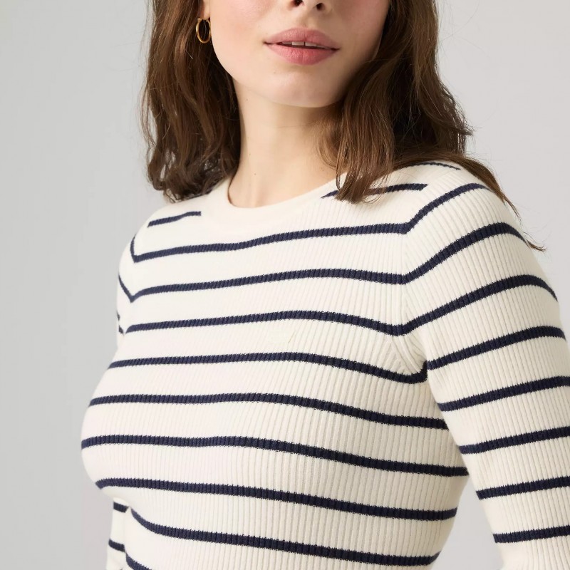 Πουλόβερ πλεκτό crew neck rib Neutrals White Levi's