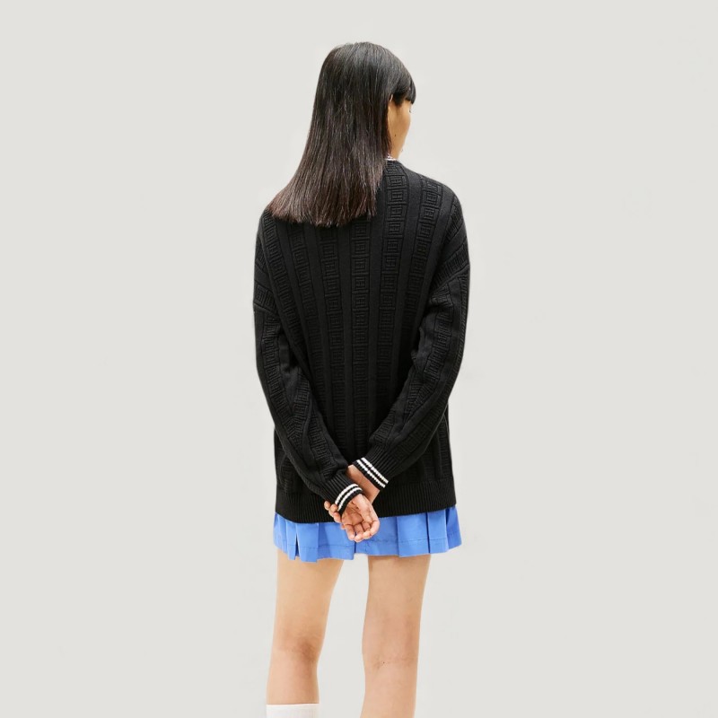 Ζακέτα πλεκτή TJW flag cable Black Tommy jeans