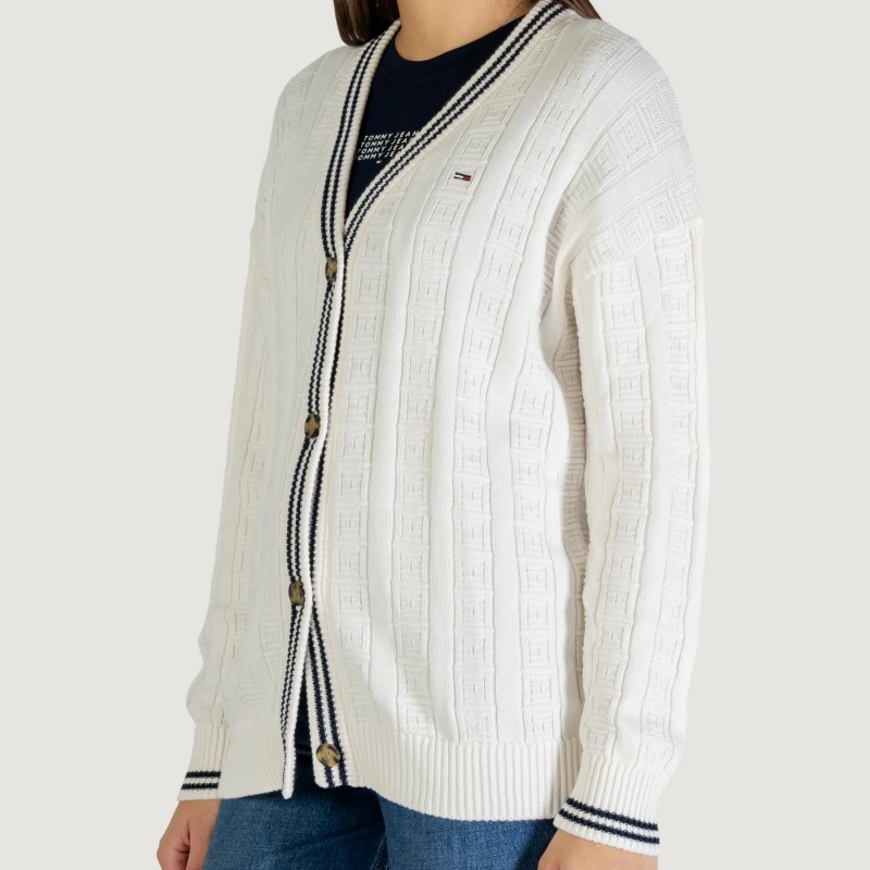 Ζακέτα πλεκτή TJW flag cable White Tommy jeans