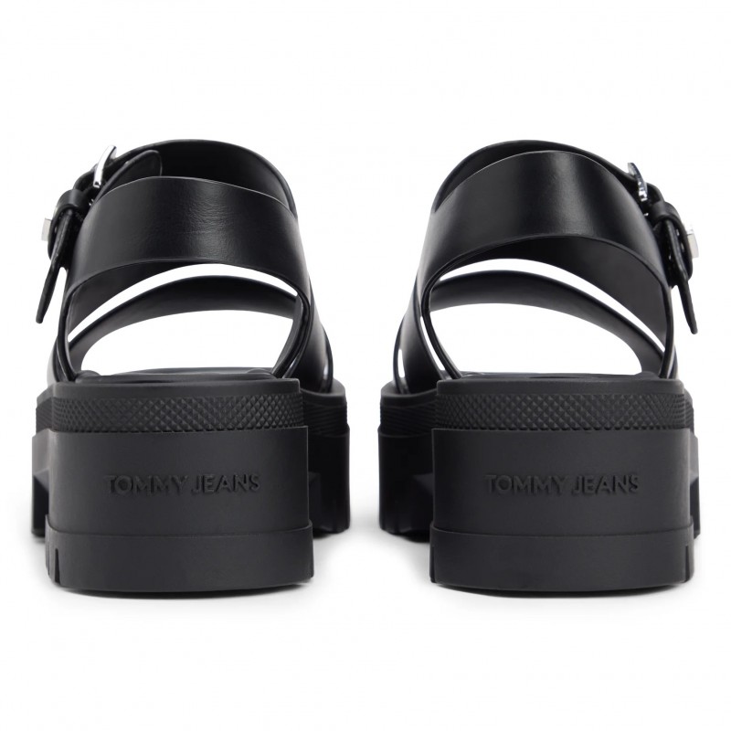 Σανδάλια TJW straps leather Max Black Tommy jeans
