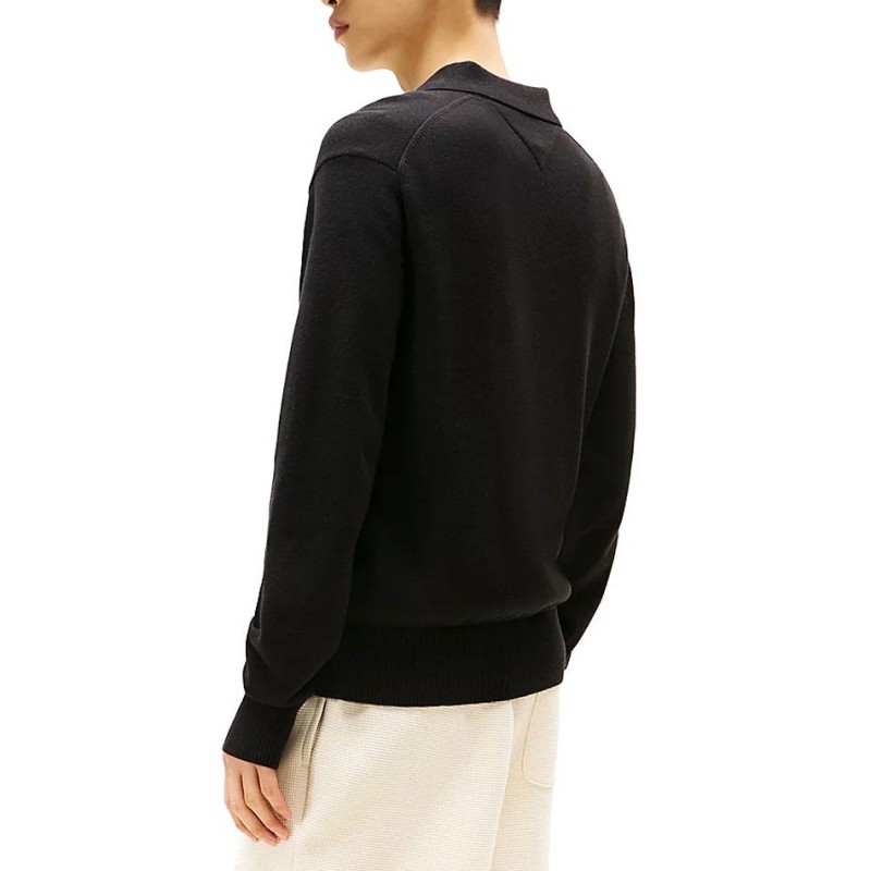 Πόλο με μακρύ μανίκι TJM polo sweater Black Tommy jeans