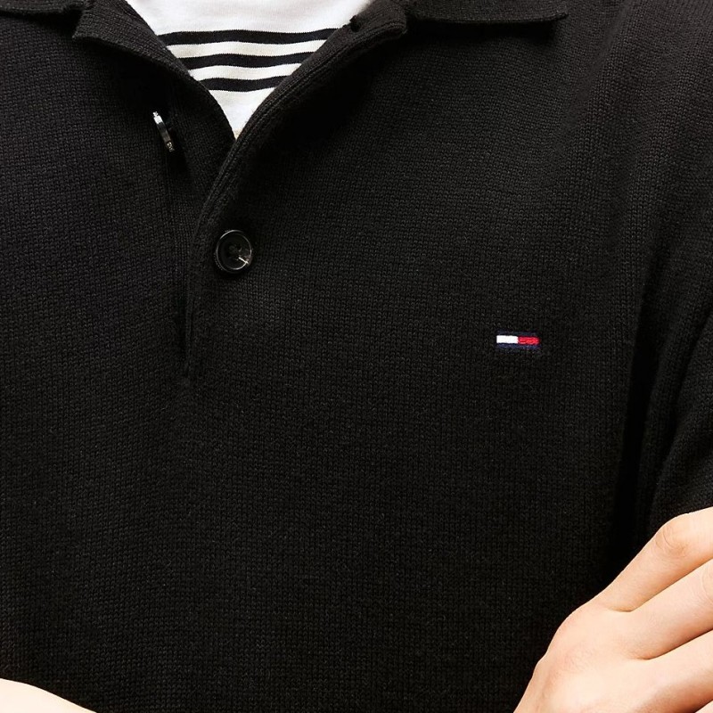 Πόλο με μακρύ μανίκι TJM polo sweater Black Tommy jeans
