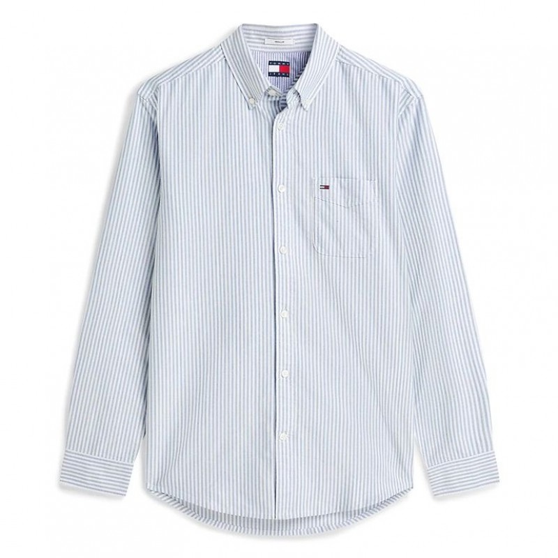 Πουκάμισο TJM Reg stripe oxford Blue Tommy jeans