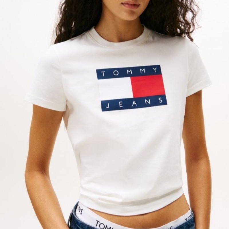 Μπλούζα με κοντό μανίκι TJW flag ss White Tommy jeans