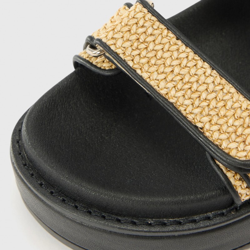 Σανδάλια ψάθινα Bigmona Black-Beige Steve Madden