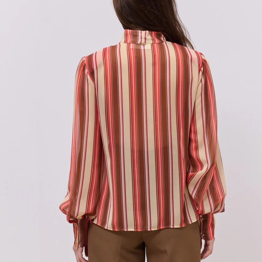 Μπλούζα με μακρύ μανίκι και δέσιμο στο λαιμό Loren Multi Enzzo