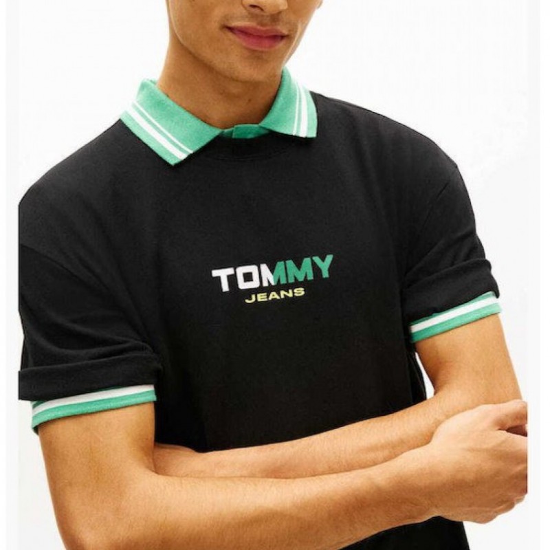 Μπλούζα με κοντό μανίκι TJM RLX LA Backprint Black Tommy jeans
